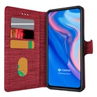 CaseUp Huawei Y9 Prime 2019 Kılıf Kumaş Desenli Cüzdanlı Kırmızı